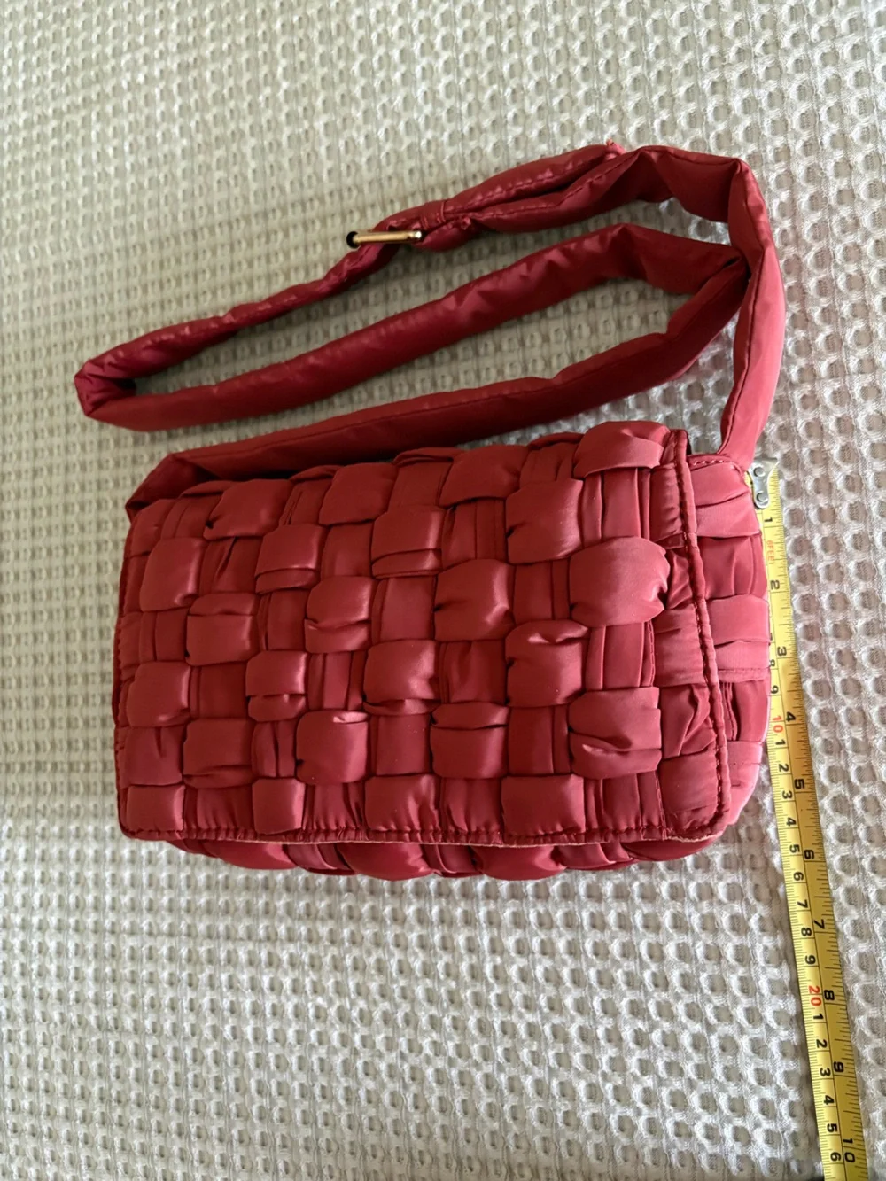Anthropologie Red Woven Crossbody Bag